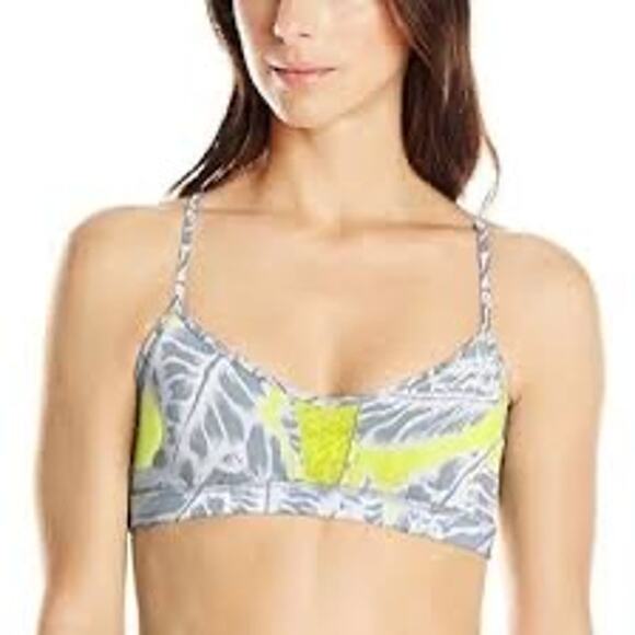 Alo Yoga Goddess Bra in Grey, White and Yellow Size Small - Picture 1 of 7